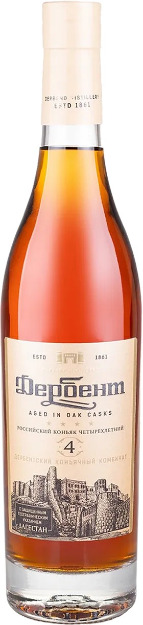 Коньяк ДЕРБЕНТ 4 года 40% ст/б 0.5л