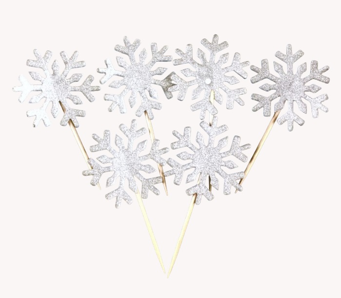 Топперы СФЕРА Снежинки в ассортименте 6шт арт.2-0080