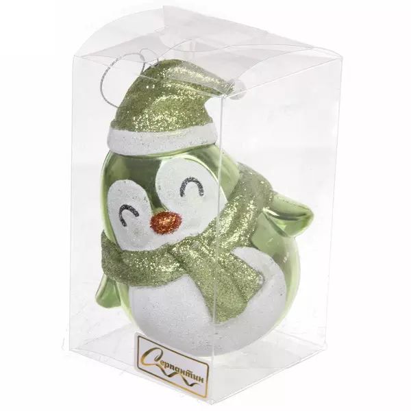 Елочная игрушка СЕРПАНТИН Милый пингвиненок зеленая