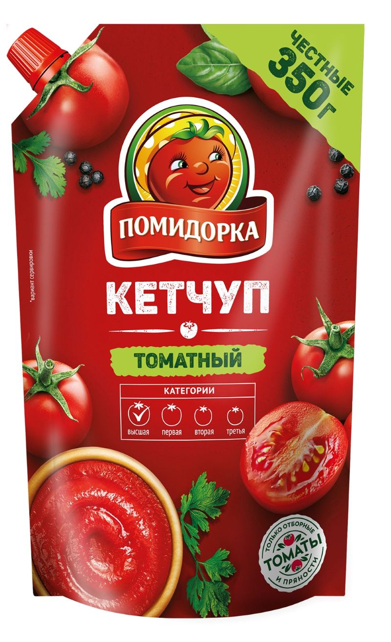 Кетчуп ПОМИДОРКА томатный д/пак 350г