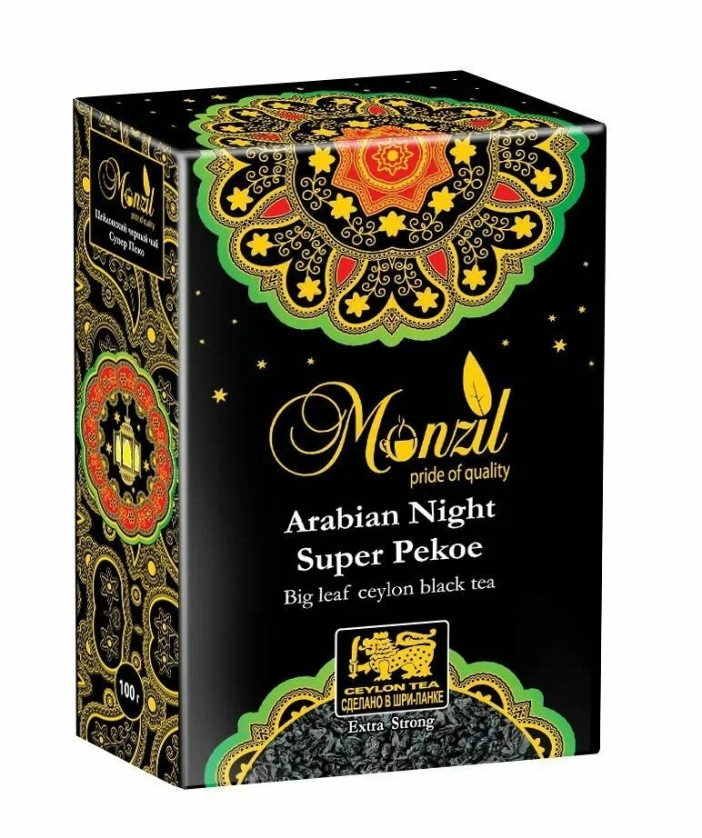 Чай МОНЗИЛ Арабская ночь Супер Пекое черный 100г