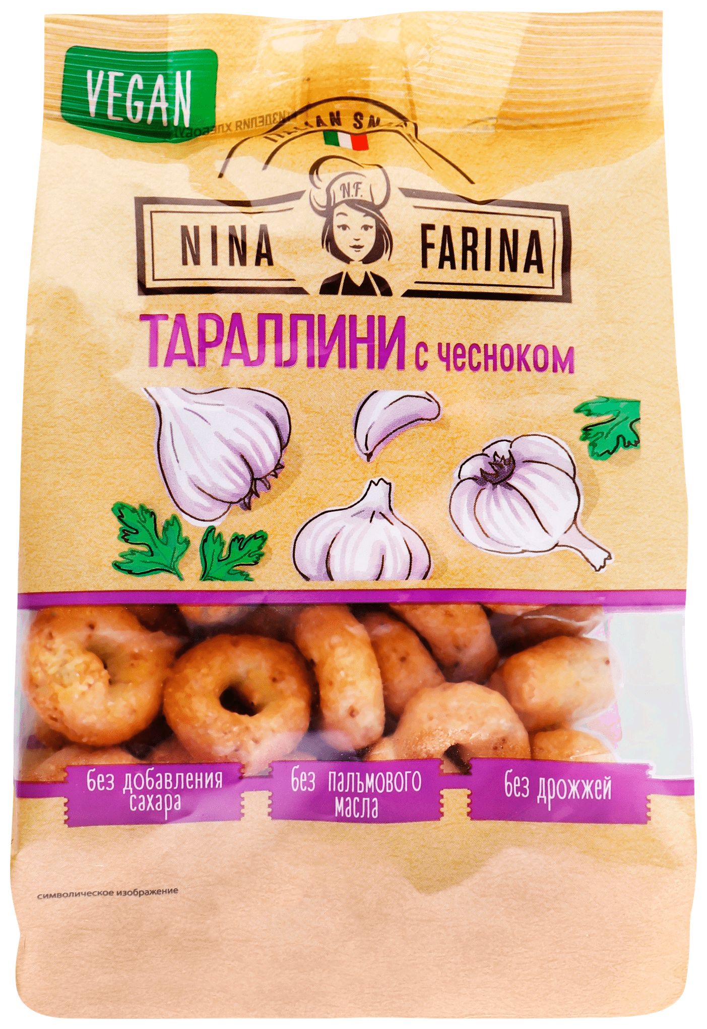 Тараллини НИНА ФАРИНА с чесноком 180г