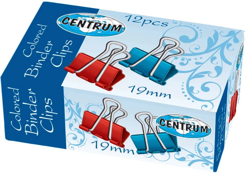 Зажимы ЦЕНТРУМ для бумаг цветные 12шт арт.82755