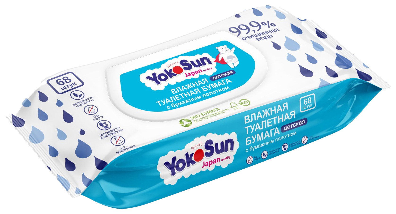 Влажная туалетная бумага ЙОКОСАН Детская 68шт