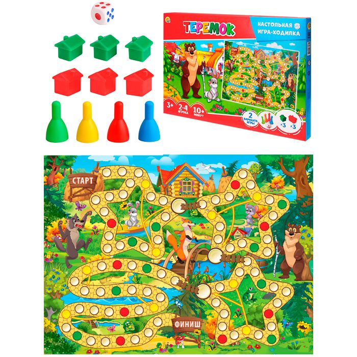 Настольная игра РЫЖИЙ КОТ Лучшие ходилки теремок арт.ИНЗ-3081