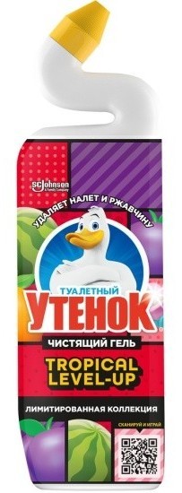 Чистящее средство ТУАЛЕТНЫЙ УТЕНОК Фруктовый 800мл+стикер в подарок