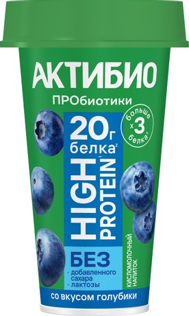 Напиток АКТИБИО протеин голубика безлактозный бзмж 1.5% 190г