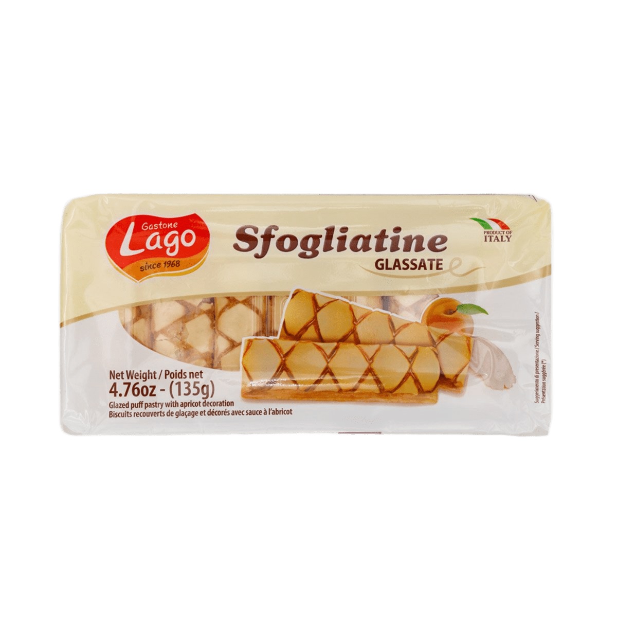 Печенье ГАСТОНЕ ЛАГО Сфоглиатине с абрикосовой начинкой 135г