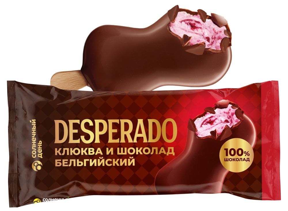 Мороженое СОЛНЕЧНЫЙ ДЕНЬ Десперадо с пюре и ягодами клюквы бзмж эскимо 70г