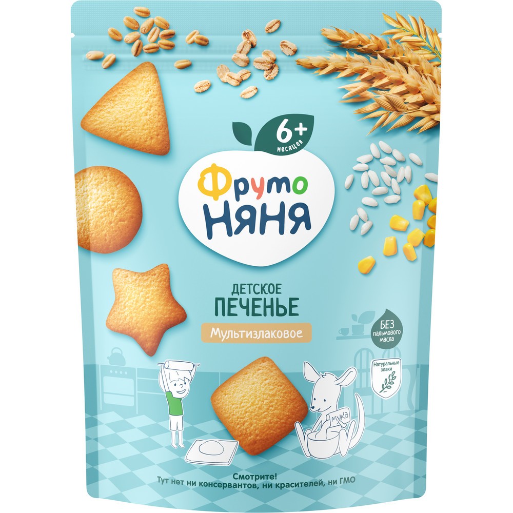 Печенье ФРУТОНЯНЯ мультизлаковое с витаминами и минералами м/у 120г