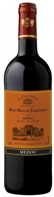 Вино БО РЕВ ДЕ ТРАДИСЬОН Медок красное сух 13.5% ст/б 0.75л