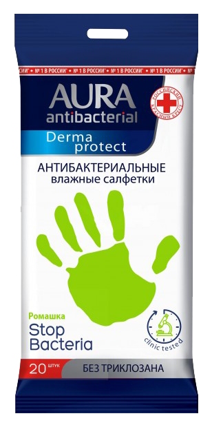Влажные салфетки АУРА Антибактериал 20шт
