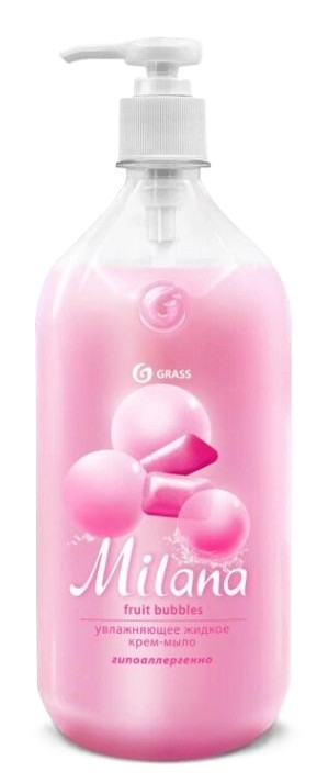 Жидкое крем-мыло ГРАСС Милана Фруктовые пузырьки с дозатором 1000мл