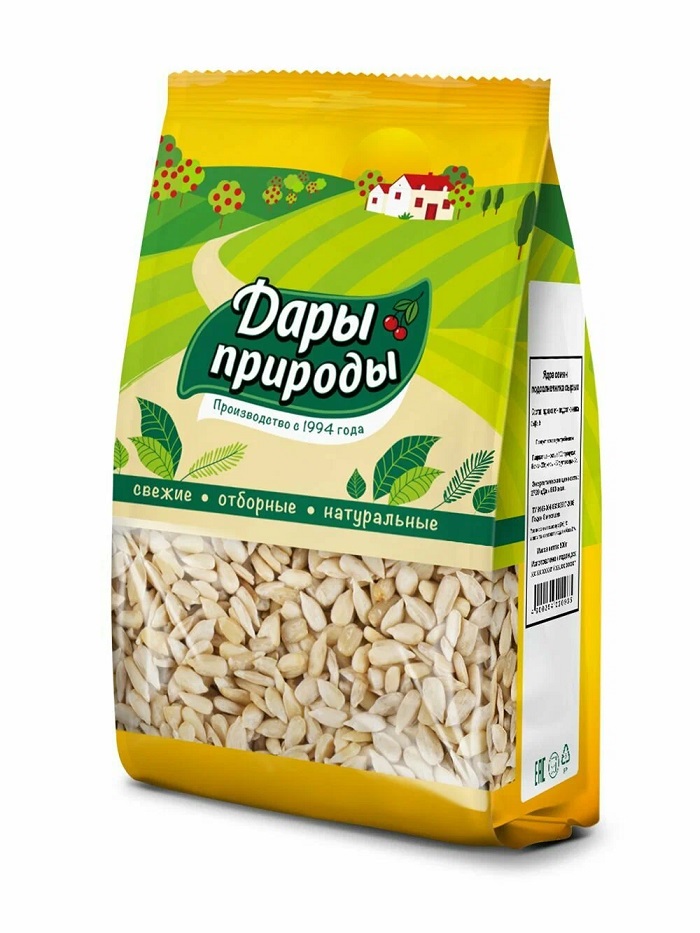 Семя подсолнечника ДАРЫ ПРИРОДЫ ядра сырые 500г