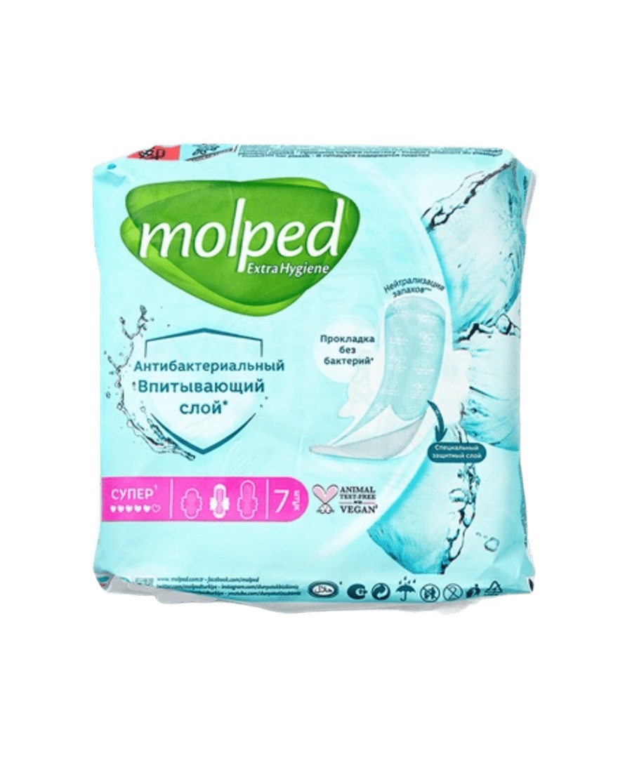 Прокладки МОЛПЕД Антибактериальные супер 7шт