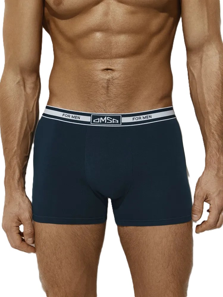 Трусы мужские ОМСА боксеры с открытой резинкой синие р.54