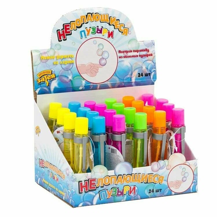 Мыльные пузыри ВЕСЕЛАЯ ЗАТЕЯ нелопающиеся в ассортименте 30мл