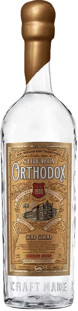 Водка ОРТОДОКС Олд Голд 40% ст/б 0.7л