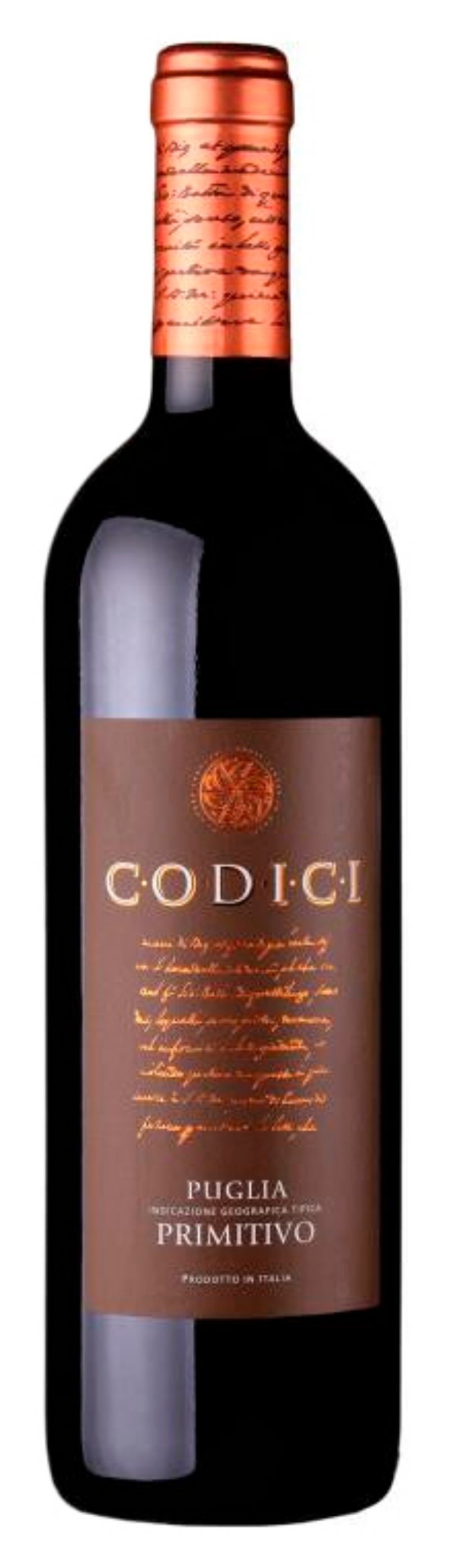 Вино КОДИЧИ Примитиво Апулия красное п/сух 14% ст/б 0.75л