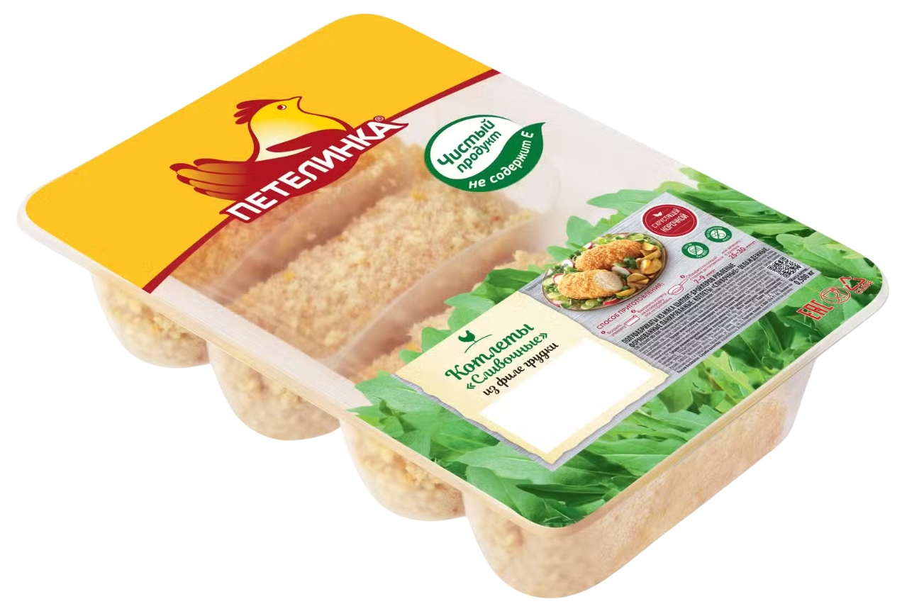 Котлеты ПЕТЕЛИНКА сливочные куриные охл 500г