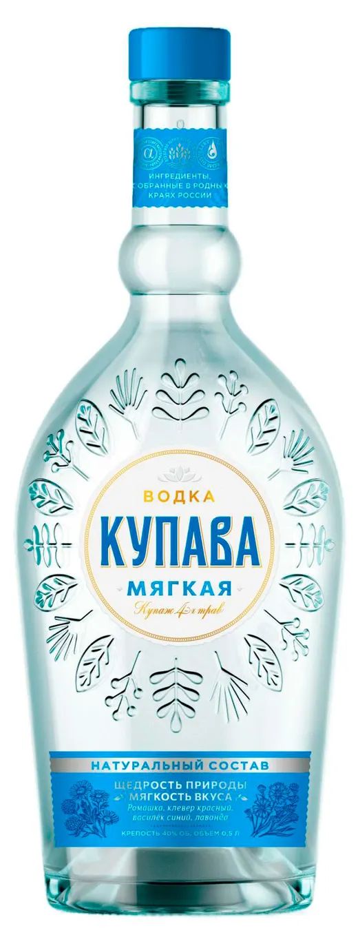 Водка КУПАВА Мягкая 40% ст/б 0.5л