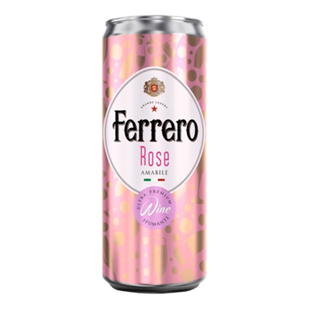Игристое вино ФЕРРЕРО розовое п/сл 10.5-12.5% ж/б 0.33л