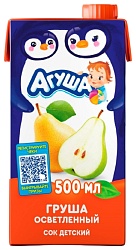 Сок АГУША груша осветленый т/пак 0.5л
