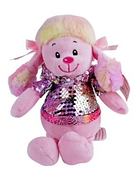 Игрушка мягкая ТАМ ТАМ Пудель с пайетками розовый арт.НМ9080-1