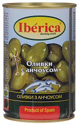 Оливки ИБЕРИКА с анчоусом ж/б 300г