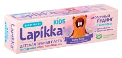 Зубная паста детская ЛАПИККА Кидс молочный пудинг от 3 лет 45г