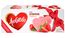 Печенье ЛЮБЯТОВО Клубничное воздушное 200г