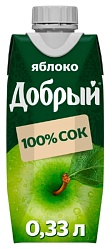 Сок ДОБРЫЙ яблоко 0.33л