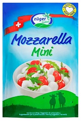 Сыр ЦУГЕР Моцарелла мини бзмж 45% 150г