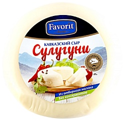 Сыр ФАВОРИТ ЧИЗ Сулугуни бзмж 45% в/у 320г