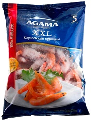 Креветки АГАМА неочищенные глазурь 14% в/м 1кг
