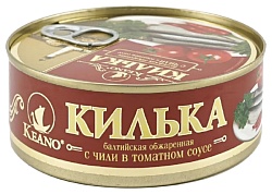 Килька КЕАНО обжаренная в соусе чили ж/б 240г