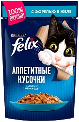 Корм для кошек ФЕЛИКС с форелью в желе 85г