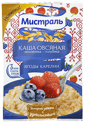 Каша овсяная МИСТРАЛЬ земляника-голубика м/у 40г