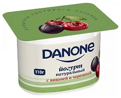Йогурт ДАНОН густой вишня черешня бзмж 2.9% 110г