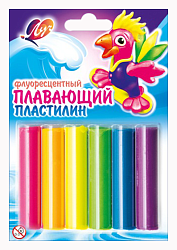 Пластилин ЛУЧ плавающий флуоресцентный 6цв