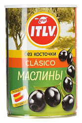 Маслины  ИТЛВ черные без косточки ж/б 280г