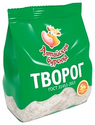 Творог АЛТАЙСКАЯ БУРЕНКА бзмж 5% пакет 450г
