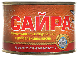 Сайра РЫБОКОМБИНАТ БРИЗ натуральная с д/м ж/б 240г