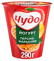 Йогурт ЧУДО персик маракуйя бзмж 2.5% 290г