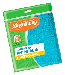 Салфетка ХОЗЯЮШКА МИЛА Антипыль микрофибра 30*30см