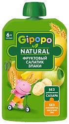 Пюре ГИПОПО фруктовый салатик злаки м/у 90г