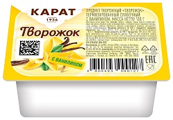 Творожный продукт КАРАТ с ванилином бзмж 10% 100г