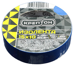Изолента КРЕПТОН 15мм*10м синяя