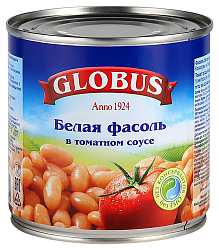 Фасоль ГЛОБУС белая в т/с 425мл