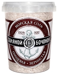 Соль морская СОЛЯНОЙ БОЧОНОК крупнозернистая пэт 500г